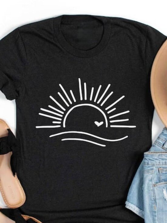 Tops - Graphic Sunshine Shirt, Beach Shirt, Summer Tee